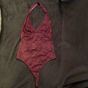 PINK Lace Bodysuit Large